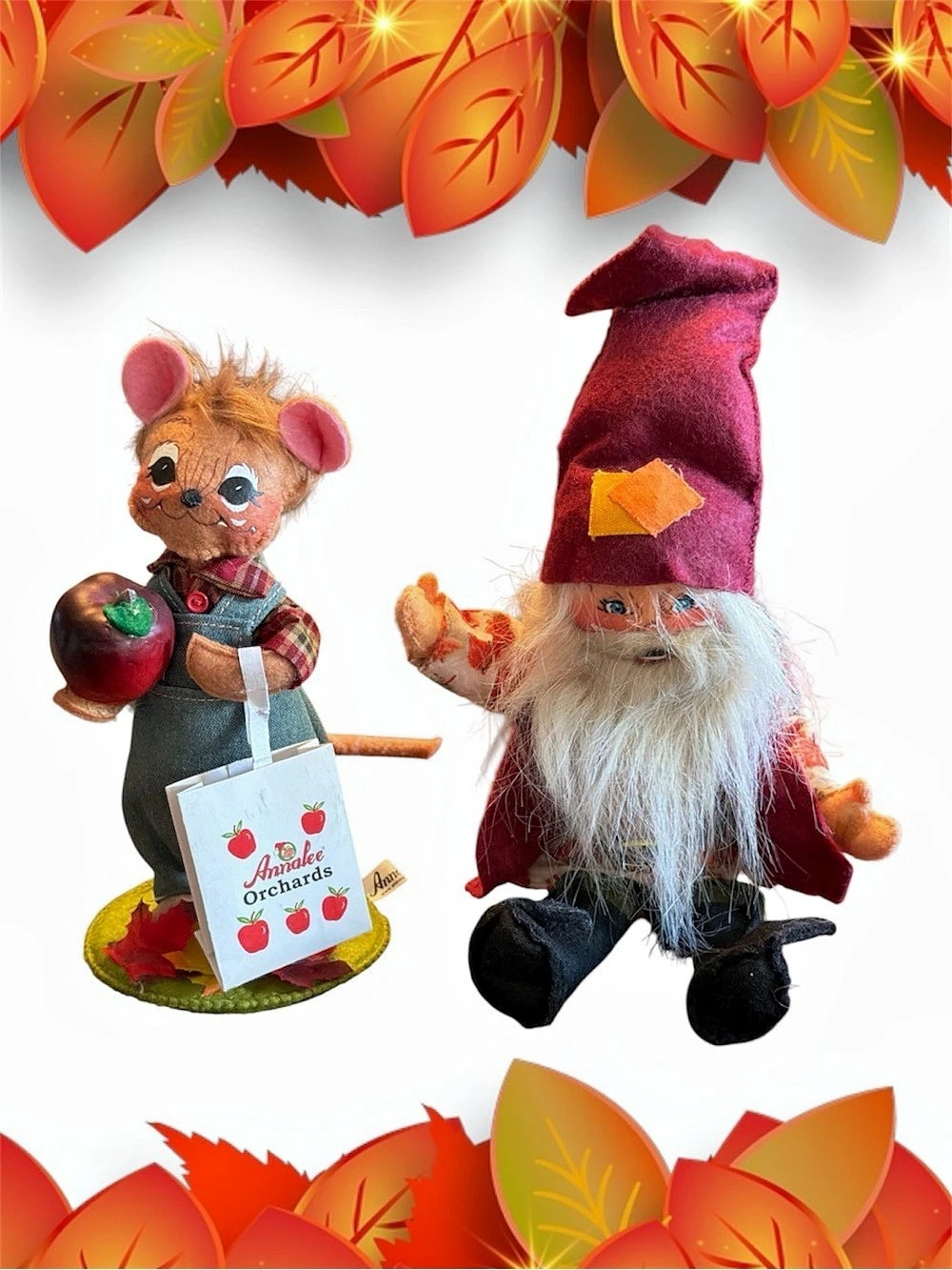 Annalee Apple Orchard Mouse Harvest Figurine Set
